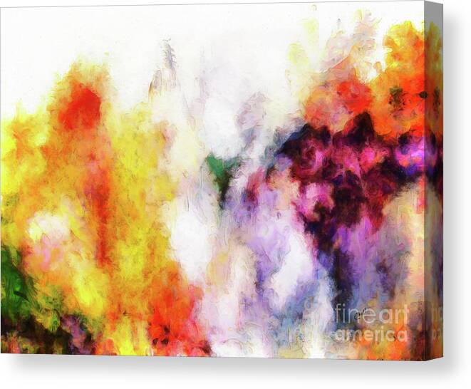 Abstract Floral Art Canvas Print featuring the digital art Abstract Flowers by Claire Bull