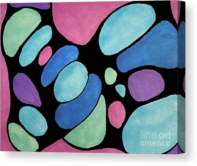 Abstract Canvas Print featuring the digital art Abstract Pebbles by Lisa Neuman