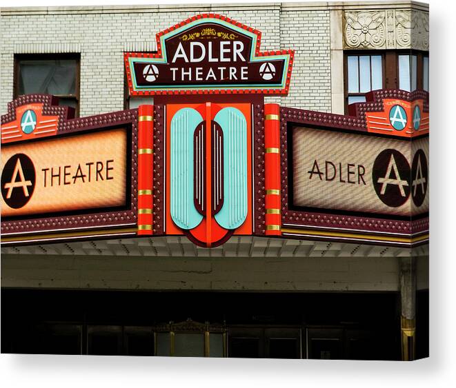 Hotel Mississippi Canvas Print featuring the photograph Adler Theatre Marquee by Christi Kraft