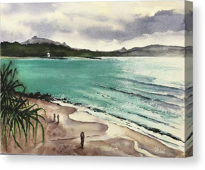 Noosa Heads Canvas Print featuring the painting Afternoon at Little Cove Noosa Heads by Chris Hobel