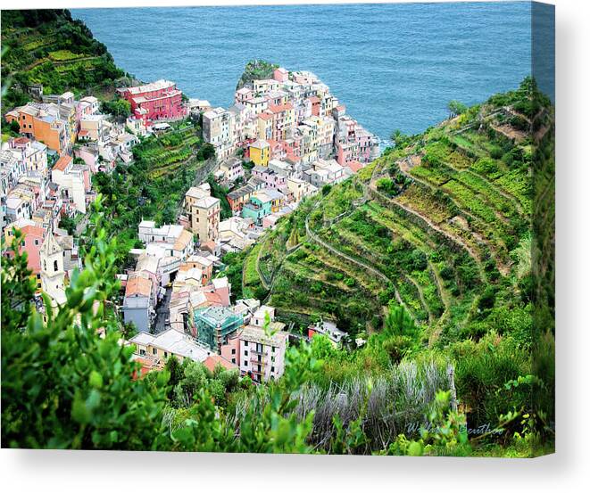 Architecture Canvas Print featuring the photograph Along the Via del Amore by William Beuther