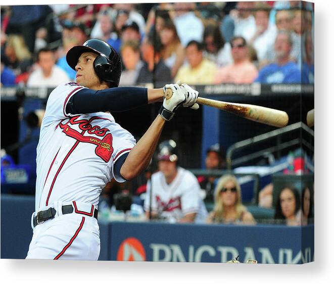 Atlanta Canvas Print featuring the photograph Andrelton Simmons by Scott Cunningham