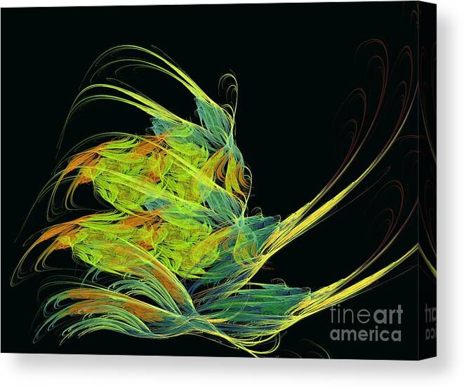 Green Throw Pillows Canvas Print featuring the digital art Argonaut by Kim Sy Ok