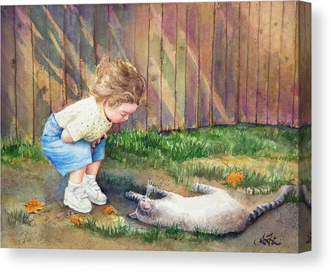 Child Canvas Print featuring the painting Autumn Catnip by Arthur Fix