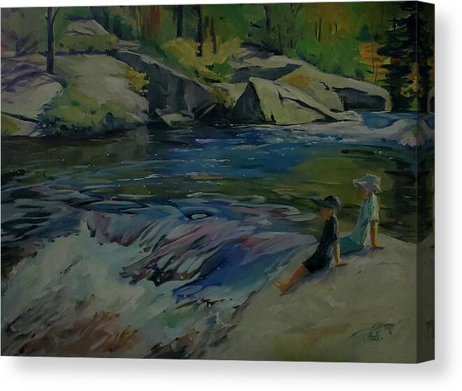 Algonquin Park Canvas Print featuring the painting Barron Canyon by Sheila Romard