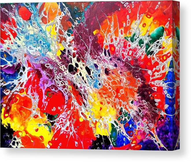 Contemporary Impressionism Canvas Print featuring the painting Big Bang. Series My Happy Universes by Helen Kagan