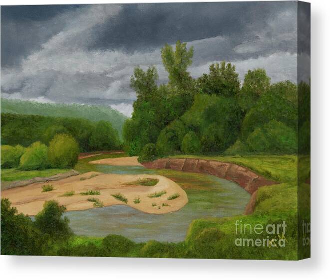 Big River Canvas Print featuring the painting Big River in the Ozarks by Garry McMichael