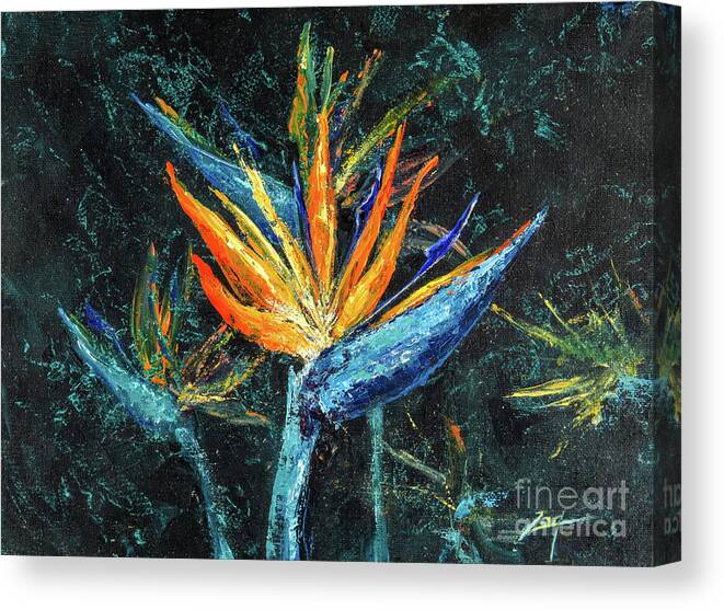 Bird Of Paradise Canvas Print featuring the painting Bird of Paradise by Zan Savage