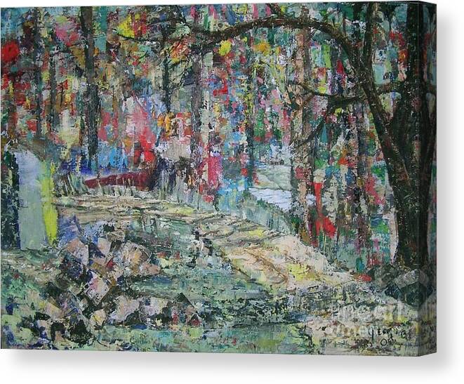 Forest Canvas Print featuring the painting Blue Ridge Mountain Trail - SOLD by Judith Espinoza
