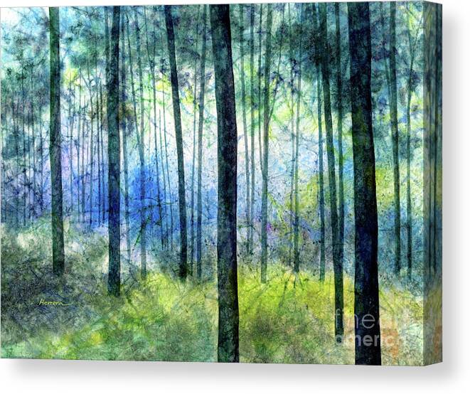 Blue Canvas Print featuring the painting Blue Symphony-pastel colors by Hailey E Herrera