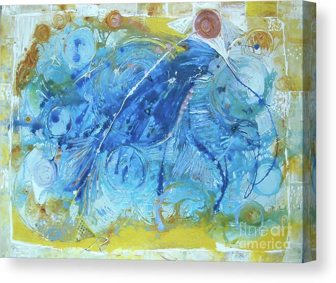  Canvas Print featuring the painting Bluebird by Cherie Salerno