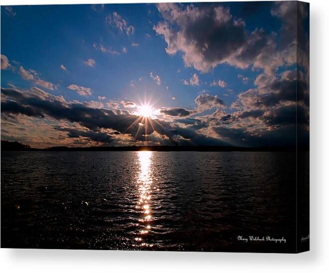 Sunset Canvas Print featuring the photograph Brilliant Sun by Mary Walchuck