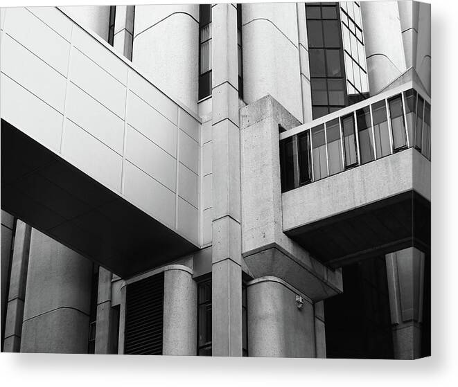 Brutalist Canvas Print featuring the photograph Brutalist Junction - Worsley Building Leeds by Philip Openshaw