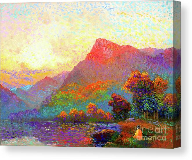 Meditation Canvas Print featuring the painting Buddha Meditation, Divine Light by Jane Small