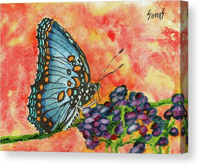 Butterfly Canvas Print featuring the painting Butterfly #200518 by Sam Sidders