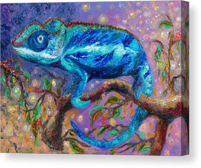 Chameleon Canvas Print featuring the painting Carrie by Hafsa Idrees
