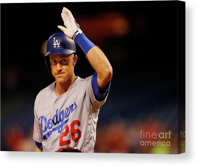 Crowd Canvas Print featuring the photograph Chase Utley by Rich Schultz