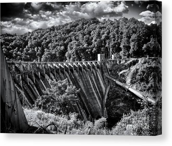 North Carolina Canvas Print featuring the photograph Cheoah River Dam 2 by Phil Perkins