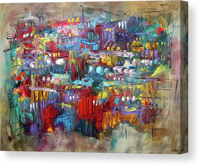 Music Canvas Print featuring the painting Composing For Joy by Jim Stallings
