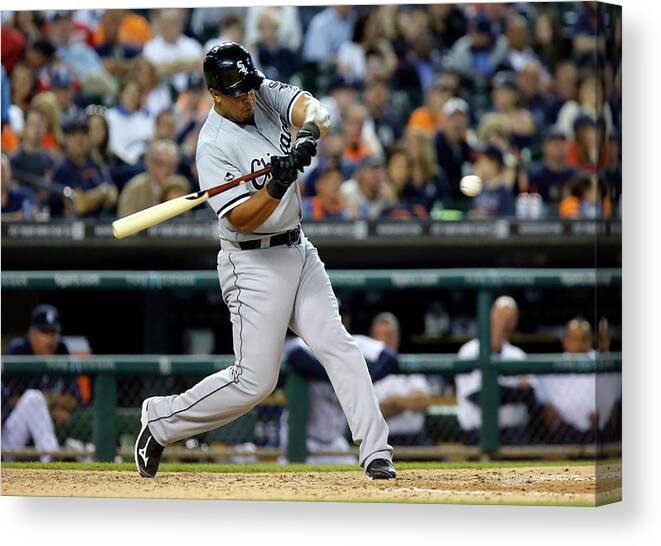 American League Baseball Canvas Print featuring the photograph Conor Gillaspie by Duane Burleson