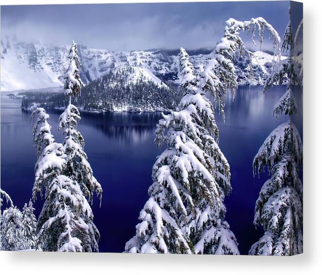 Oregon Canvas Print featuring the photograph Crater Lake by Christopher Johnson