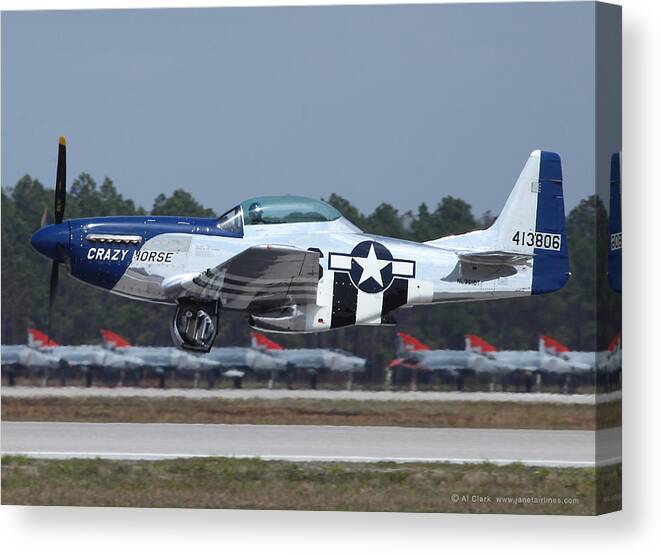 Crazy Horse Canvas Print featuring the photograph Crazy Horse TF-51D by Custom Aviation Art