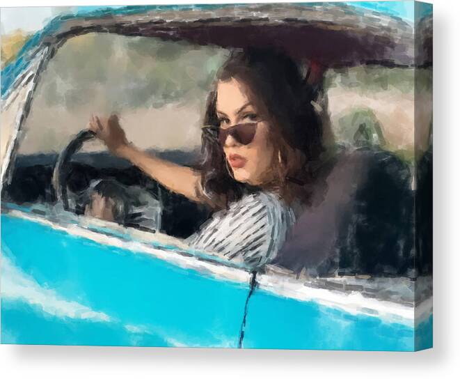 Hot Rod Canvas Print featuring the painting Cruising by Gary Arnold