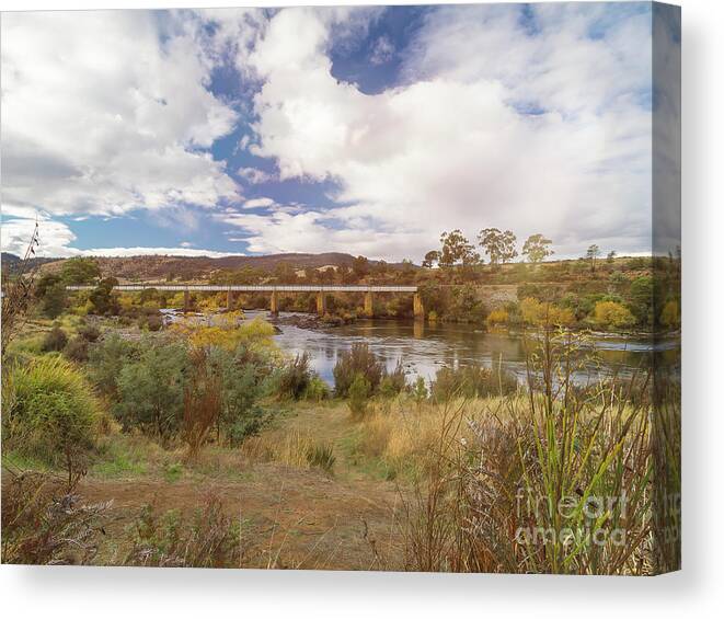Waterway Canvas Print featuring the photograph Derwent River, Tasmania, Australia #4 by Elaine Teague