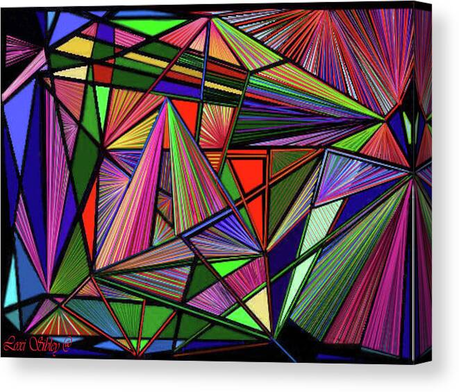 Colors Canvas Print featuring the digital art Digital Design Threads by Loxi Sibley