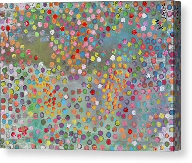 Dots Canvas Print featuring the pastel Dots a lot by Nancy Kurtz