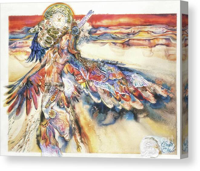 Sun Canvas Print featuring the painting Earth-Sky Dancer by Meredith Miller