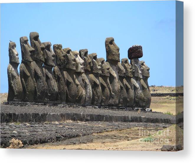 Easter Island Canvas Print featuring the photograph Easter Island Moai by World Reflections By Sharon