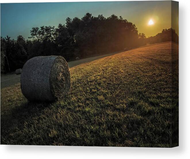 Hay Canvas Print featuring the photograph End of the Day by Jerry LoFaro