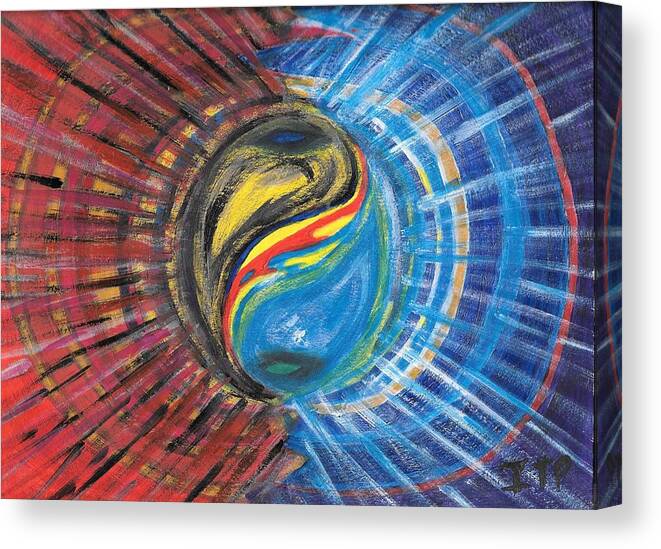 Yin Canvas Print featuring the painting Fire with Ice by Esoteric Gardens KN