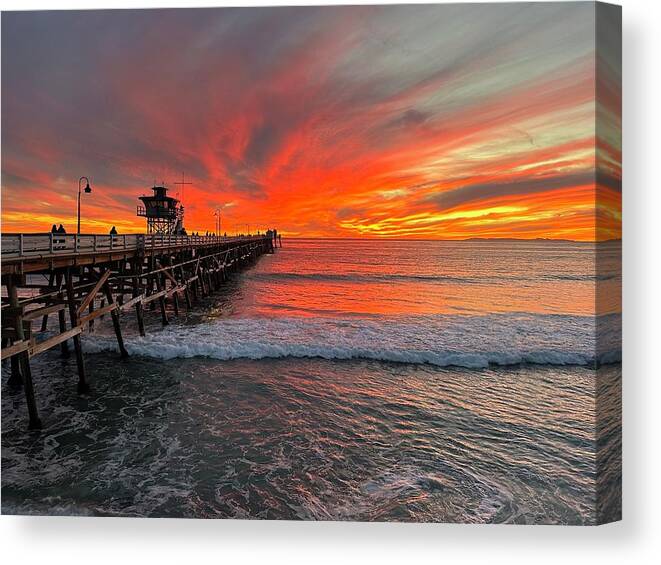 Sunset Canvas Print featuring the photograph Fiery Sky by Brian Eberly