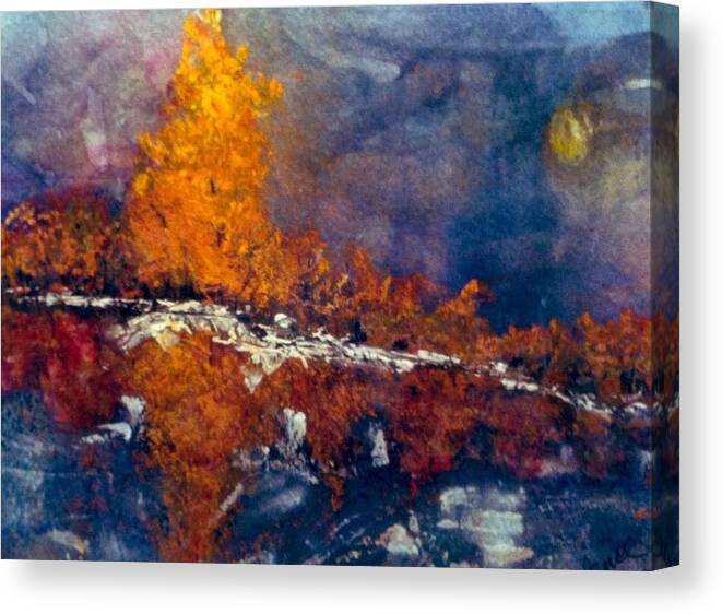 Fall Canvas Print featuring the painting First Frost by Sherry Harradence