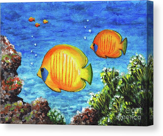 Fish Canvas Print featuring the painting Fish by Lucie Dumas