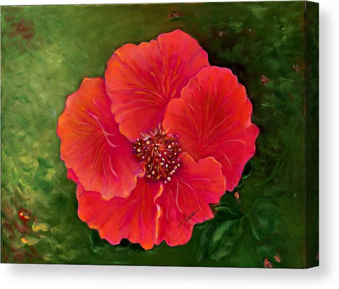 Flowers Canvas Print featuring the painting Flamenco Dancer by Juliette Becker
