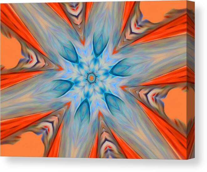 Digital Canvas Print featuring the digital art Flower Burst Abstract by Ronald Mills