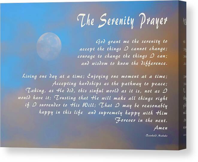 Full Moon Serenity Prayer Canvas Print featuring the photograph Full Moon Serenity Prayer Digital by Floyd Snyder