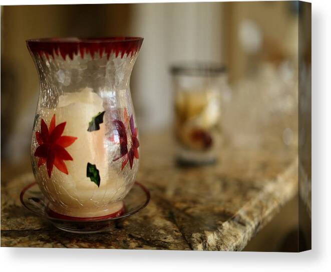 Glass Candle Holders Canvas Print featuring the photograph Glass Candle Holders by Mingming Jiang