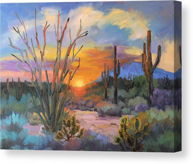 Inspirational Canvas Print featuring the painting God's Day by Diane McClary
