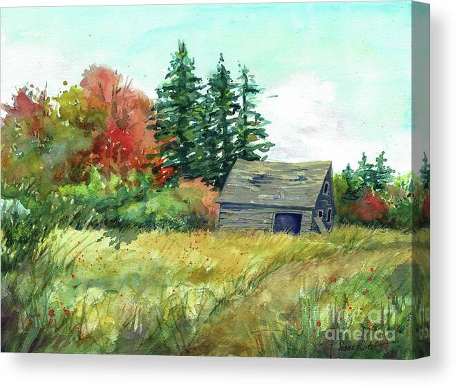 Great Cranberry Island Canvas Print featuring the painting Great Cranberry Isle Relic by Susan Herbst