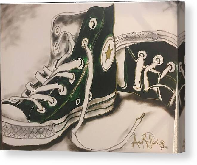  Canvas Print featuring the mixed media Green by Angie ONeal