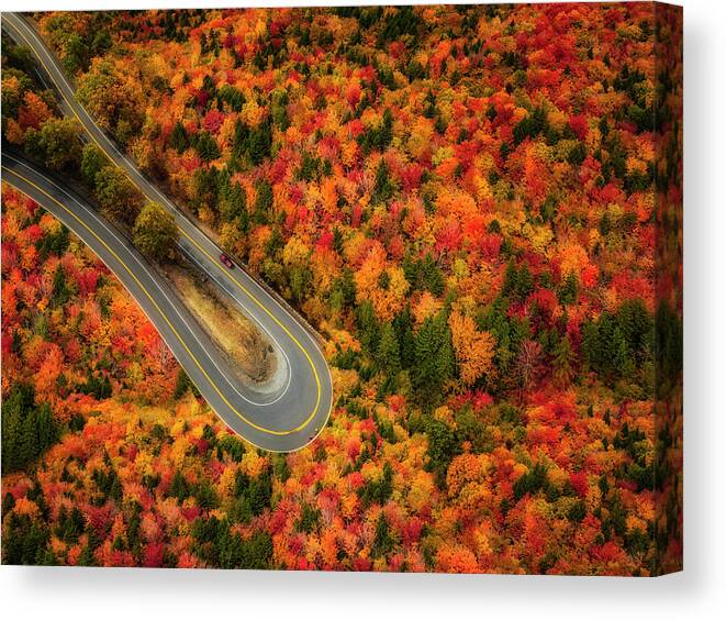 New York Canvas Print featuring the photograph Hairpin Turn NY by Susan Candelario