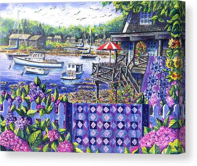 Harbor Canvas Print featuring the painting Harbor View by Diane Phalen