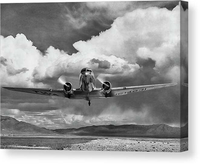 Douglas Canvas Print featuring the digital art High Desert DC-3 by Peter Chilelli