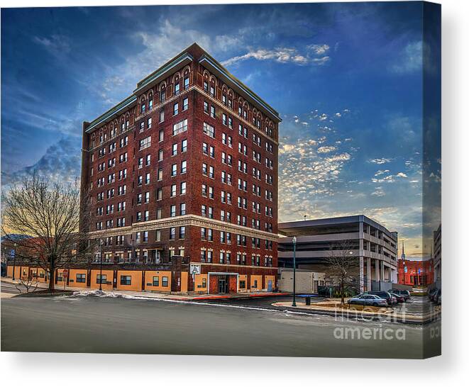Hotel Canvas Print featuring the photograph Historic John Sevier Hotel by Shelia Hunt