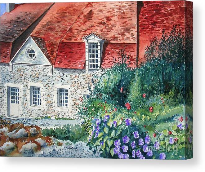 House Canvas Print featuring the painting House in le Perche by Christian Simonian
