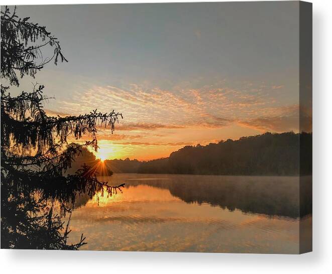  Canvas Print featuring the photograph Hudson Springs Park Sunrise by Brad Nellis